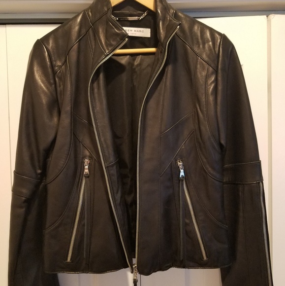 Andrew Marc Womens Kylie Leather  Racing Jacket - Picture 2 of 6